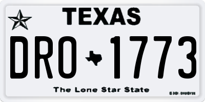TX license plate DRO1773