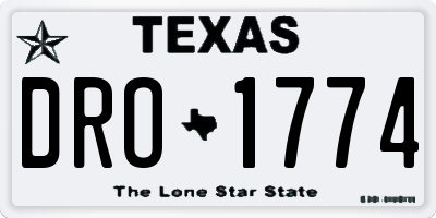 TX license plate DRO1774
