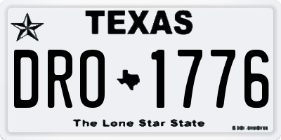 TX license plate DRO1776
