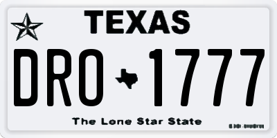 TX license plate DRO1777