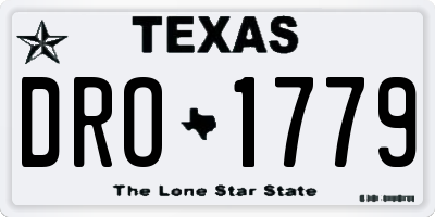 TX license plate DRO1779