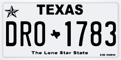 TX license plate DRO1783