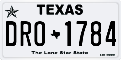 TX license plate DRO1784