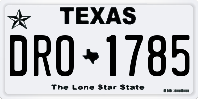 TX license plate DRO1785