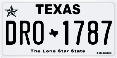 TX license plate DRO1787
