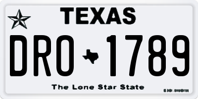TX license plate DRO1789
