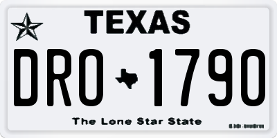 TX license plate DRO1790