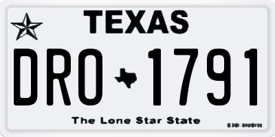TX license plate DRO1791