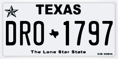 TX license plate DRO1797