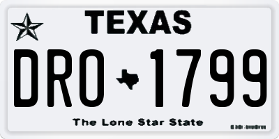 TX license plate DRO1799