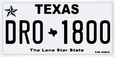 TX license plate DRO1800