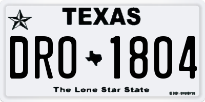 TX license plate DRO1804