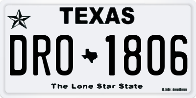 TX license plate DRO1806