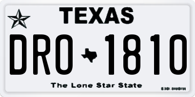 TX license plate DRO1810