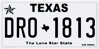 TX license plate DRO1813
