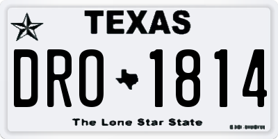 TX license plate DRO1814