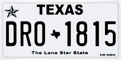 TX license plate DRO1815