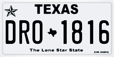 TX license plate DRO1816