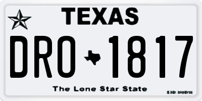 TX license plate DRO1817