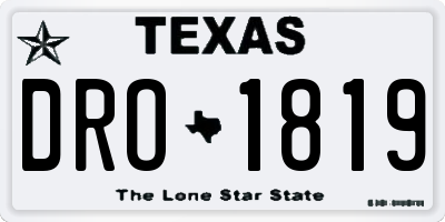 TX license plate DRO1819