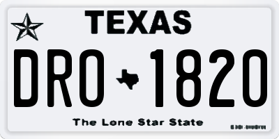 TX license plate DRO1820