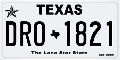 TX license plate DRO1821