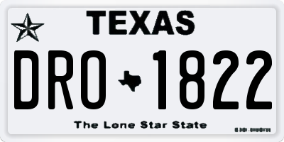 TX license plate DRO1822