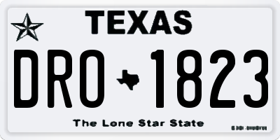 TX license plate DRO1823