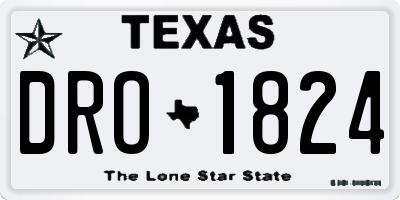 TX license plate DRO1824