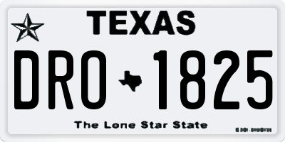 TX license plate DRO1825