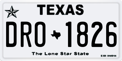 TX license plate DRO1826