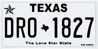 TX license plate DRO1827