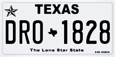 TX license plate DRO1828