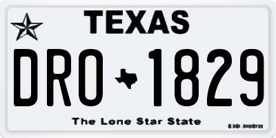 TX license plate DRO1829