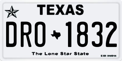 TX license plate DRO1832