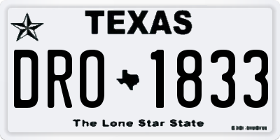 TX license plate DRO1833
