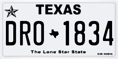 TX license plate DRO1834