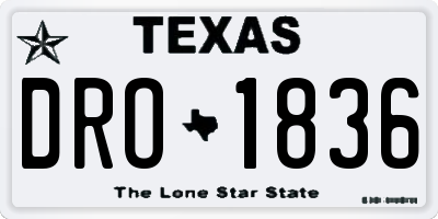 TX license plate DRO1836