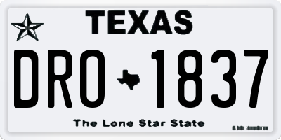 TX license plate DRO1837