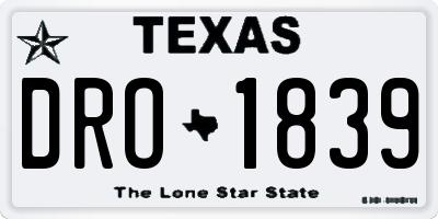 TX license plate DRO1839