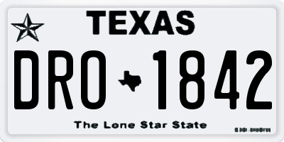 TX license plate DRO1842