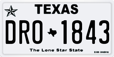 TX license plate DRO1843