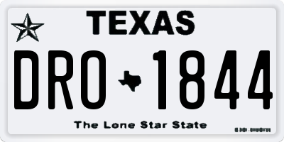 TX license plate DRO1844