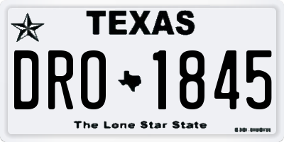 TX license plate DRO1845