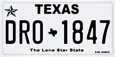 TX license plate DRO1847