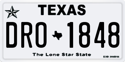 TX license plate DRO1848