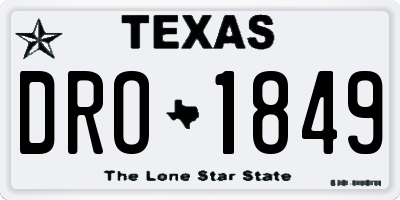 TX license plate DRO1849