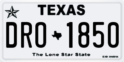 TX license plate DRO1850
