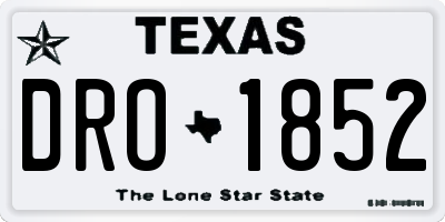 TX license plate DRO1852