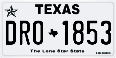 TX license plate DRO1853